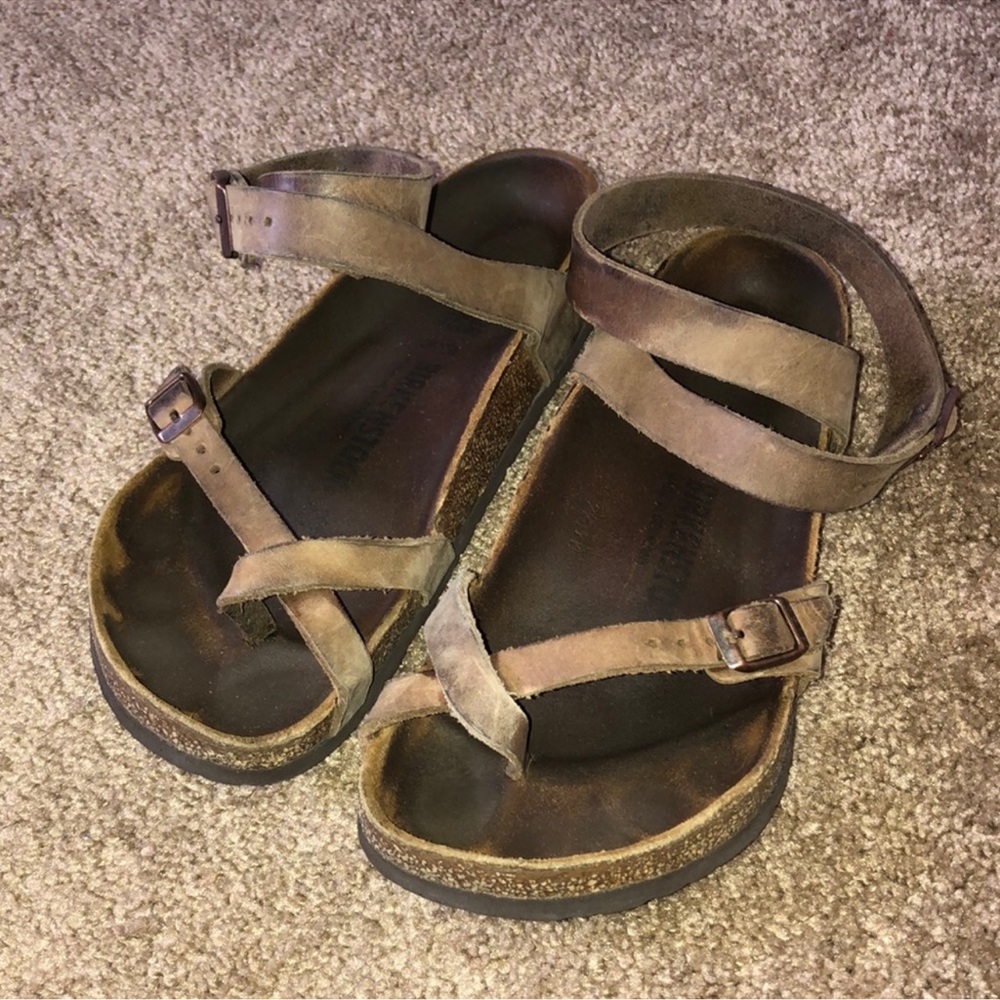 Birkenstock ankle wrap shoes